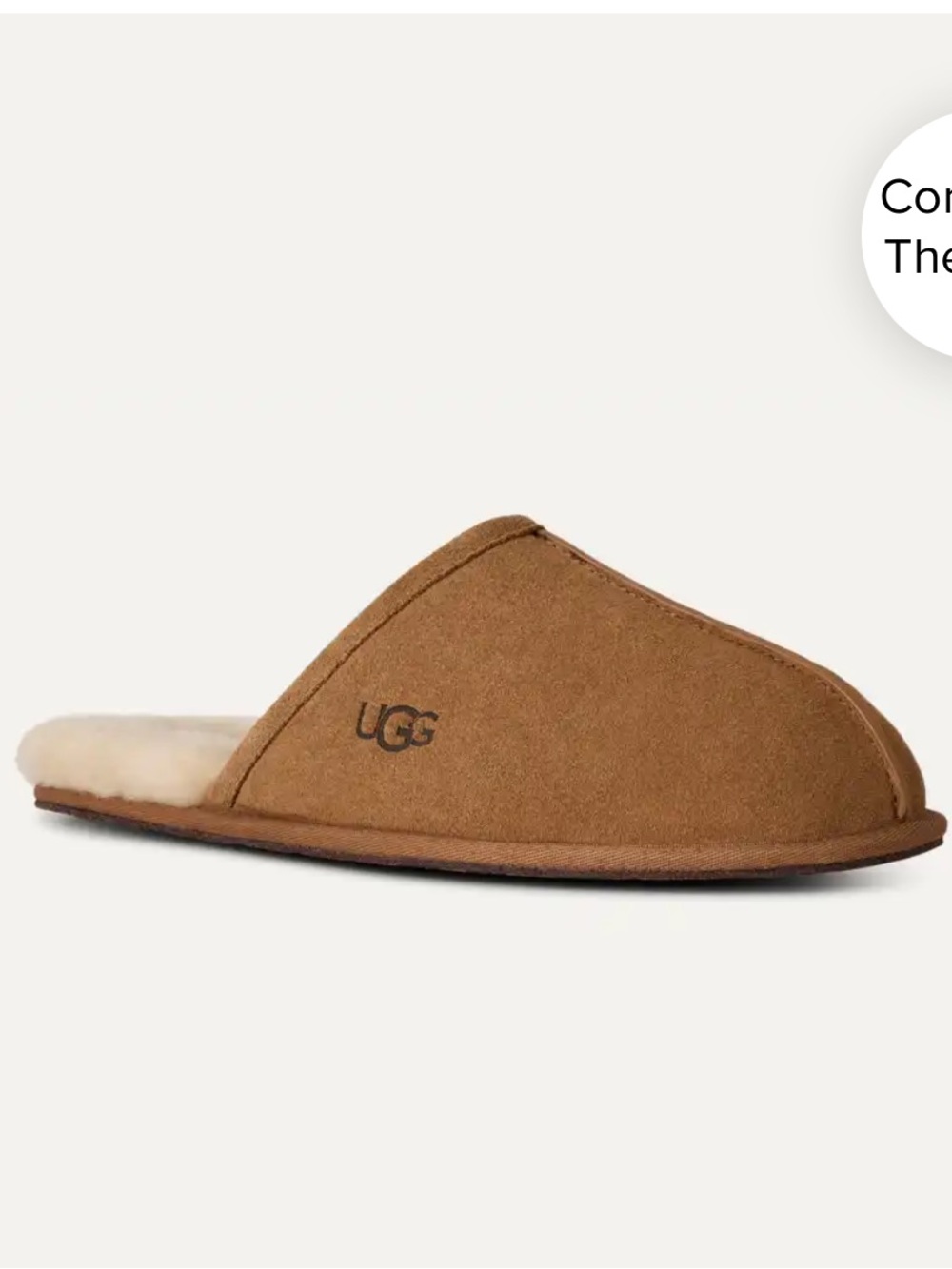 UGG Chestnut Suede Slide Slipper with Shearling - Picture 2 of 9